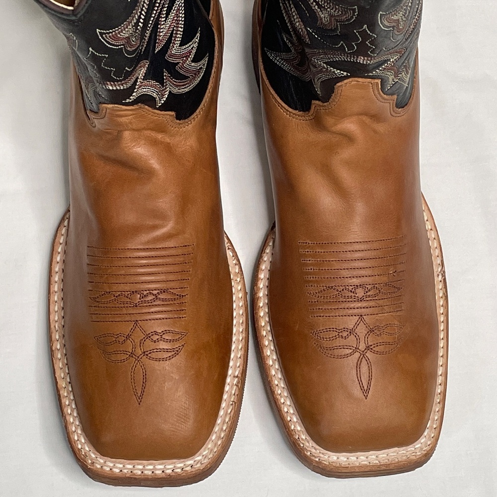Justin Size 10 EE Caddo BENT RAIL Western SQUARE TOE Boot Copper Brown BR740 - Picture 4 of 12